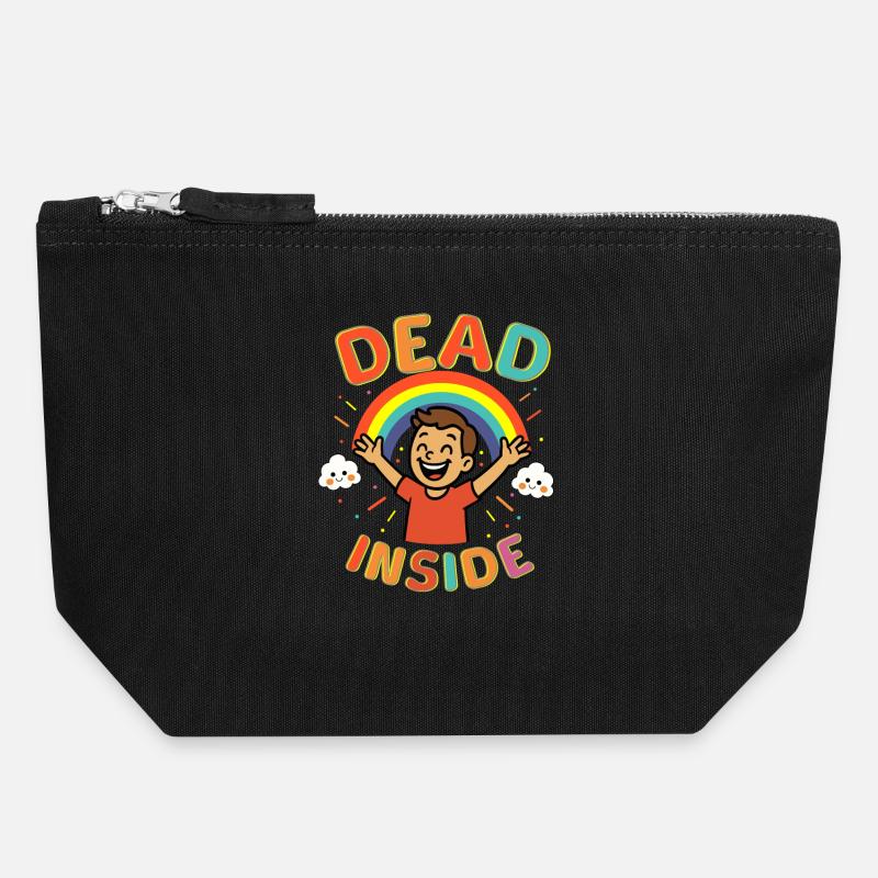 Dead Inside - Canvas Zip Pouch 18 x 19 cm - black