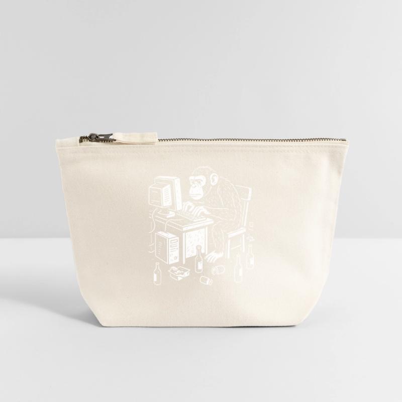 Deskbound Monkey Coder Canvas Zip Pouch 18 x 19 cm