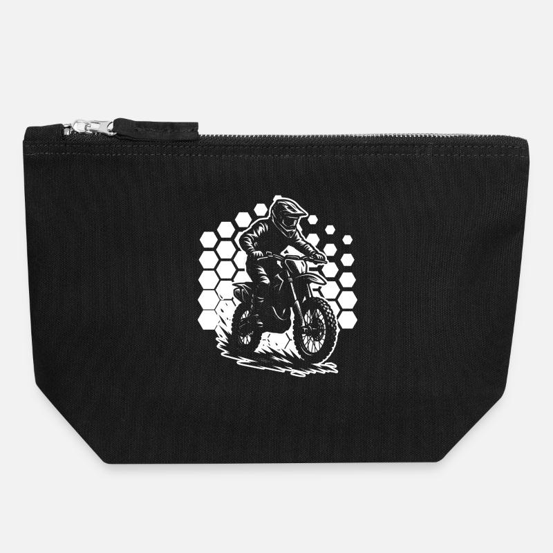 Clean motocross artwork for motocross - Canvas Zip Pouch 18 x 19 cm - black