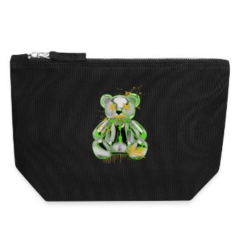 Graffiti Teddybär Rebellion Urban Art - Canvas Reißverschluss-Täschchen (18 x 19 cm) - Schwarz - Vorne