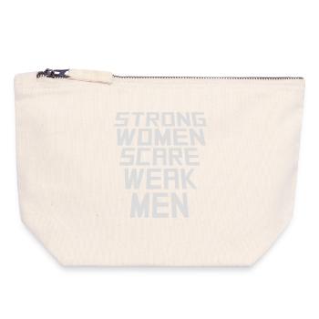 Des femmes fortes effraient les hommes faibles Féministe confiante - Pochette zippée en toile 18 x 19 cm - blanc naturel - Devant