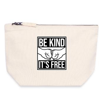 Be Kind It's Free Kindness Statement Saying - Canvas Zip Pouch 18 x 19 cm - nature - Front