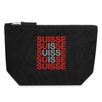 SCHWEIZ 2024 - Schweiz - Switzerland -Suisse - Canvas Reißverschluss-Täschchen (18 x 19 cm) - Schwarz - Vorne