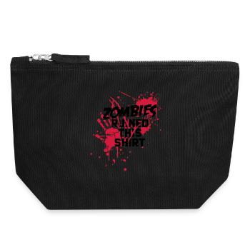 zombies runied this shirt - zombie blood bloody - Canvas Zip Pouch 18 x 19 cm - black - Front
