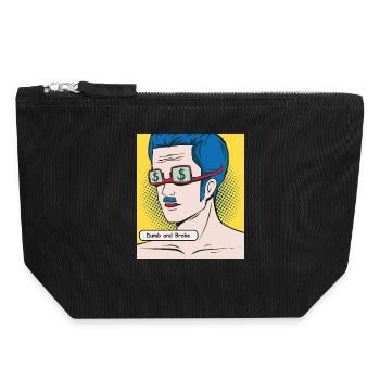 Dumb and Broke Popart Portrait - Canvas Zip Pouch 18 x 19 cm - black - Front