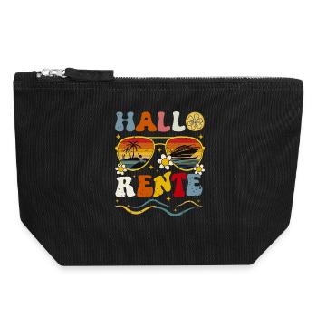 Hallo Sommer Retro Design Rentner Rentnerin  - Canvas Reißverschluss-Täschchen (18 x 19 cm) - Schwarz - Vorne