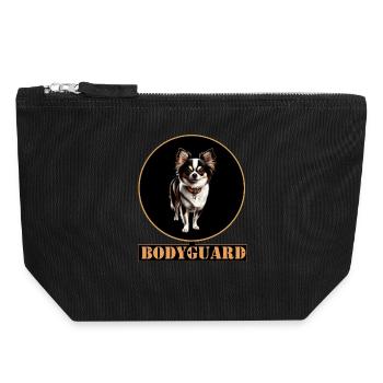 Bodyguard Chihuahua Circle - Canvas Reißverschluss-Täschchen (18 x 19 cm) - Schwarz - Vorne