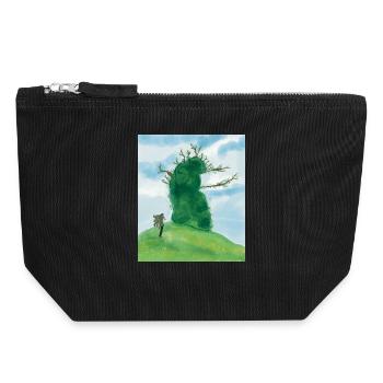 Whimsical Nature Friendship Scene - Canvas Zip Pouch 18 x 19 cm - black - Front