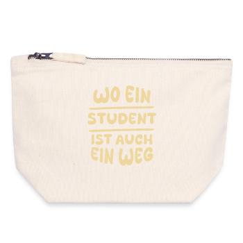 Étudiant en tant qu’étudiant - Pochette zippée en toile 18 x 19 cm - blanc naturel - Devant