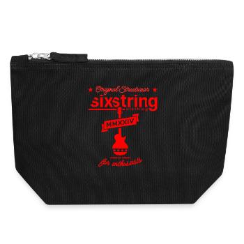 Six-string streetwear - Canvas Zip Pouch 18 x 19 cm - black - Front