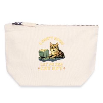 Cat GPT funny AI - Canvas Zip Pouch 18 x 19 cm - nature - Front