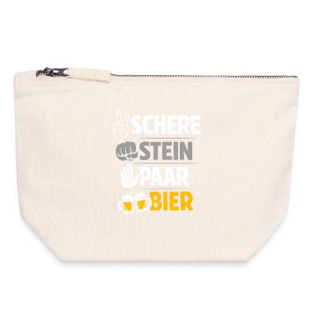 Scissors, Stone Couple of Beer: Friendship & Beer - Canvas Zip Pouch 18 x 19 cm - nature - Front