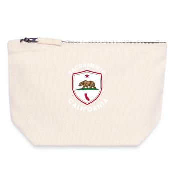 California Bears in Shield Flag - Canvas Zip Pouch 18 x 19 cm - nature - Front