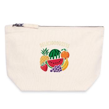 Fröhliche tropische Fruchtspritzer - Canvas Reißverschluss-Täschchen (18 x 19 cm) - Naturweiß - Vorne