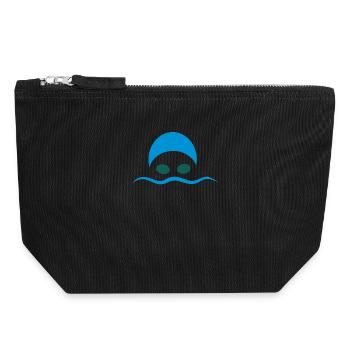 schwimmen - Canvas Reißverschluss-Täschchen (18 x 19 cm) - Schwarz - Vorne