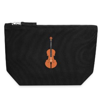 Jouez au violon instrument de musique instrument de corde - Pochette zippée en toile 18 x 19 cm - noir - Devant