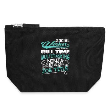 Social Worker Berufsbezeichnung Shirt - Canvas Reißverschluss-Täschchen (18 x 19 cm) - Schwarz - Vorne