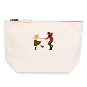 Line Dance - Canvas Zip Pouch 18 x 19 cm - nature - Front