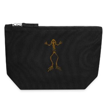 Squelette de grenouille - Pochette zippée en toile 18 x 19 cm - noir - Devant