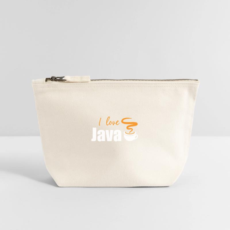 J'aime Java Pochette zippée en toile 18 x 19 cm