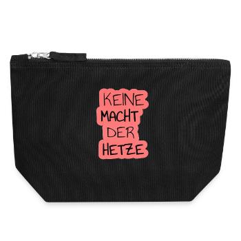 No Power of Agitation Digital Word Art - Canvas Zip Pouch 18 x 19 cm - black - Front