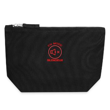 MUTE SILENT MODE - Canvas Zip Pouch 18 x 19 cm - black - Front