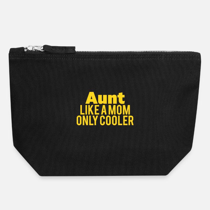 Aunt Like A Mom Only Cooler - Canvas Zip Pouch 18 x 19 cm - black