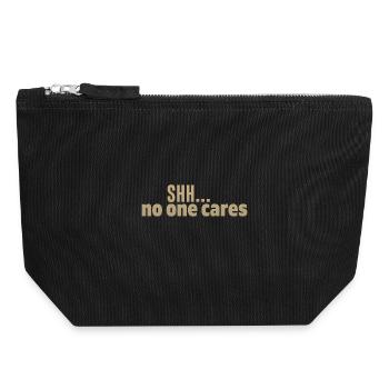 Shh No One Cares - Canvas Zip Pouch 18 x 19 cm - black - Front