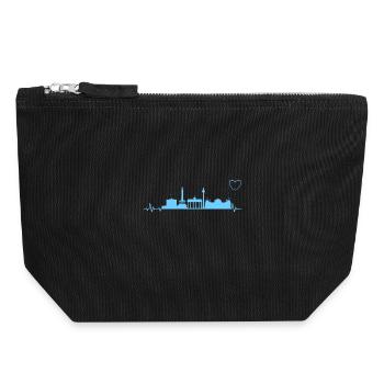 Berlin heartbeat EKG Spree capital - Canvas Zip Pouch 18 x 19 cm - black - Front