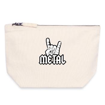 Metal Metalhead French Fork Festival Concert Band - Canvas Zip Pouch 18 x 19 cm - nature - Front