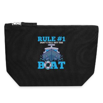 Boat - Canvas Zip Pouch 18 x 19 cm - black - Front