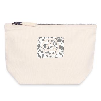 Logo symbole alcoolique anonyme AA NA anti alcool - Pochette zippée en toile 18 x 19 cm - blanc naturel - Devant