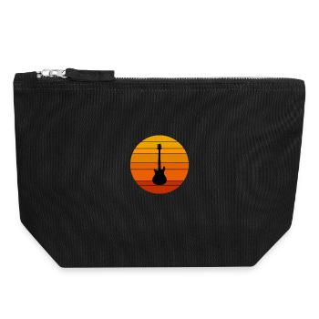 Music Guitar - Pochette zippée en toile 18 x 19 cm - noir - Devant