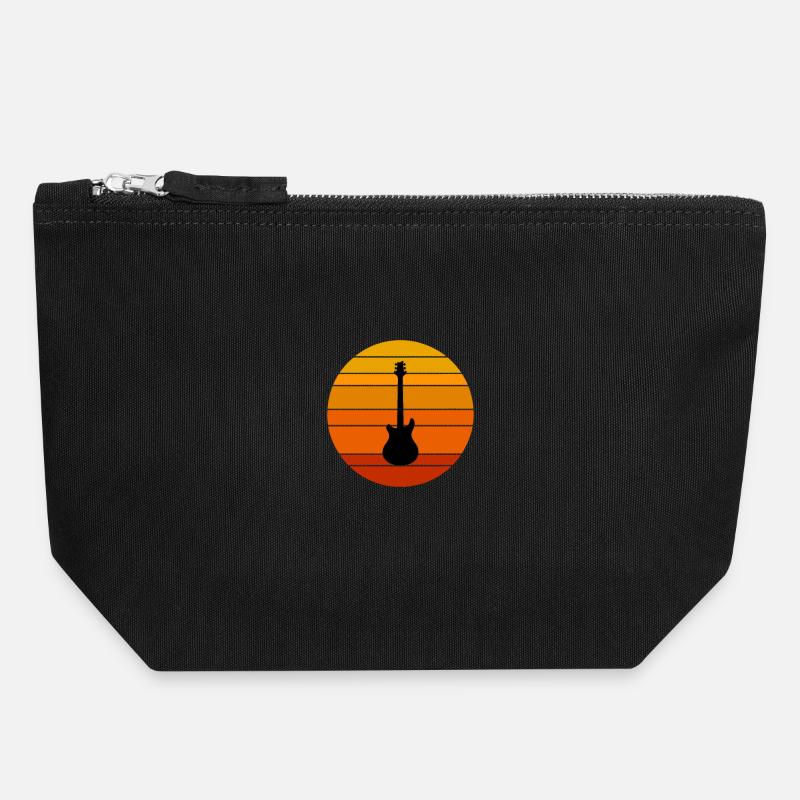 Music Guitar - Pochette zippée en toile 18 x 19 cm - noir