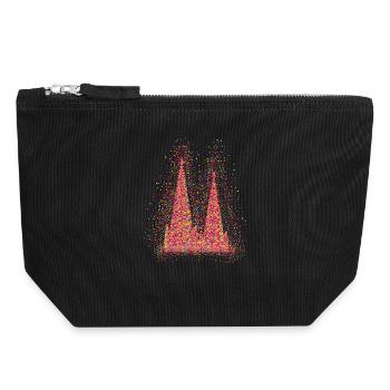 Kölner Dom Konfetti Im Herzen Karneval Herz Köln - Canvas Reißverschluss-Täschchen (18 x 19 cm) - Schwarz - Vorne