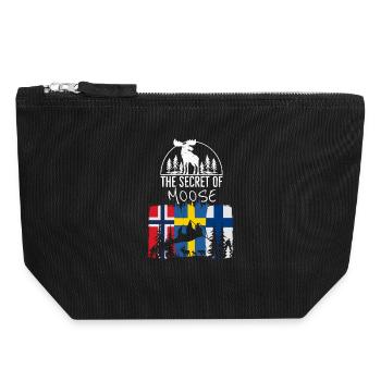 The Secret of Moose - Norway - Sweden - Finland - Canvas Reißverschluss-Täschchen (18 x 19 cm) - Schwarz - Vorne