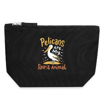 Pelican lovers Pelikan - Canvas Zip Pouch 18 x 19 cm - black - Front