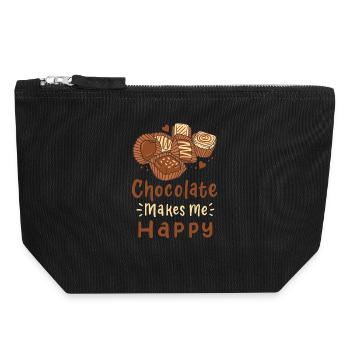 Chocolate Pralines - Canvas Zip Pouch 18 x 19 cm - black - Front