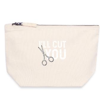 Friseur Friseure Schere - Canvas Reißverschluss-Täschchen (18 x 19 cm) - Naturweiß - Vorne