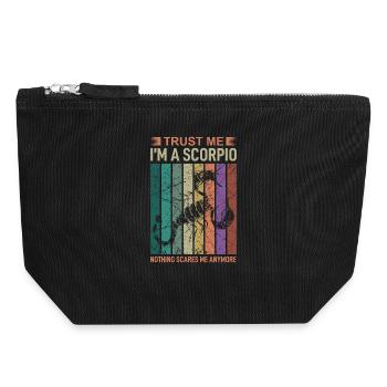 Scorpio zodiac sign - Canvas Zip Pouch 18 x 19 cm - black - Front