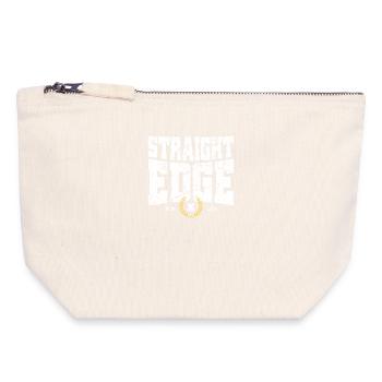 Straight Edge Schriftzug Für Straight Edger Life - Canvas Reißverschluss-Täschchen (18 x 19 cm) - Naturweiß - Vorne