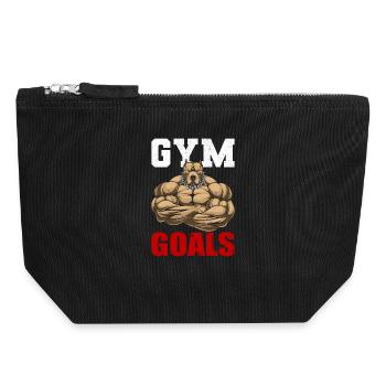 Gym Goals - Canvas Zip Pouch 18 x 19 cm - black - Front