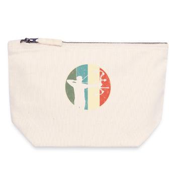 Archery Bow Hunting Vintage - Canvas Zip Pouch 18 x 19 cm - nature - Front