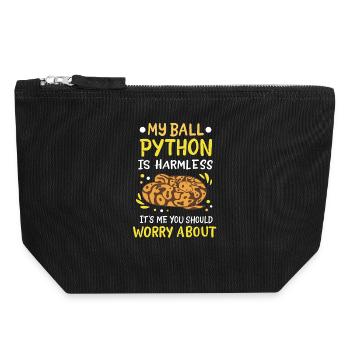 Boule Python - Pochette zippée en toile 18 x 19 cm - noir - Devant