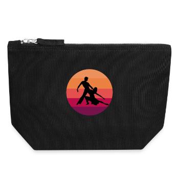 Latin danse couple Salsa Paso Doble - Pochette zippée en toile 18 x 19 cm - noir - Devant