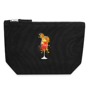 Aperolspritz Cocktail - Pochette zippée en toile 18 x 19 cm - noir - Devant