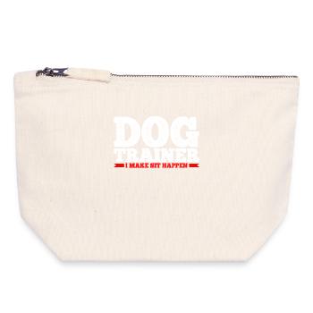 Dresseur de chiens Dressage de chiens - Pochette zippée en toile 18 x 19 cm - blanc naturel - Devant