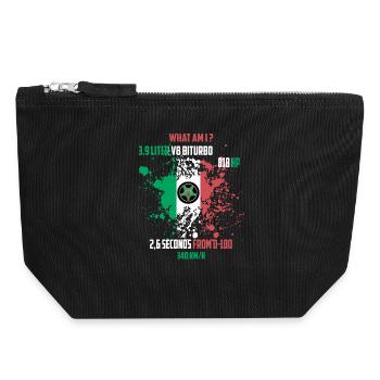 Pilote de course - Pochette zippée en toile 18 x 19 cm - noir - Devant