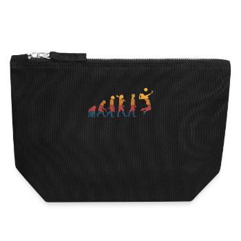 Volleyball Volleyballspieler - Canvas Reißverschluss-Täschchen (18 x 19 cm) - Schwarz - Vorne