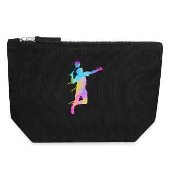 Badminton Fan Squash Coach Club Women - Canvas Zip Pouch 18 x 19 cm - black - Front